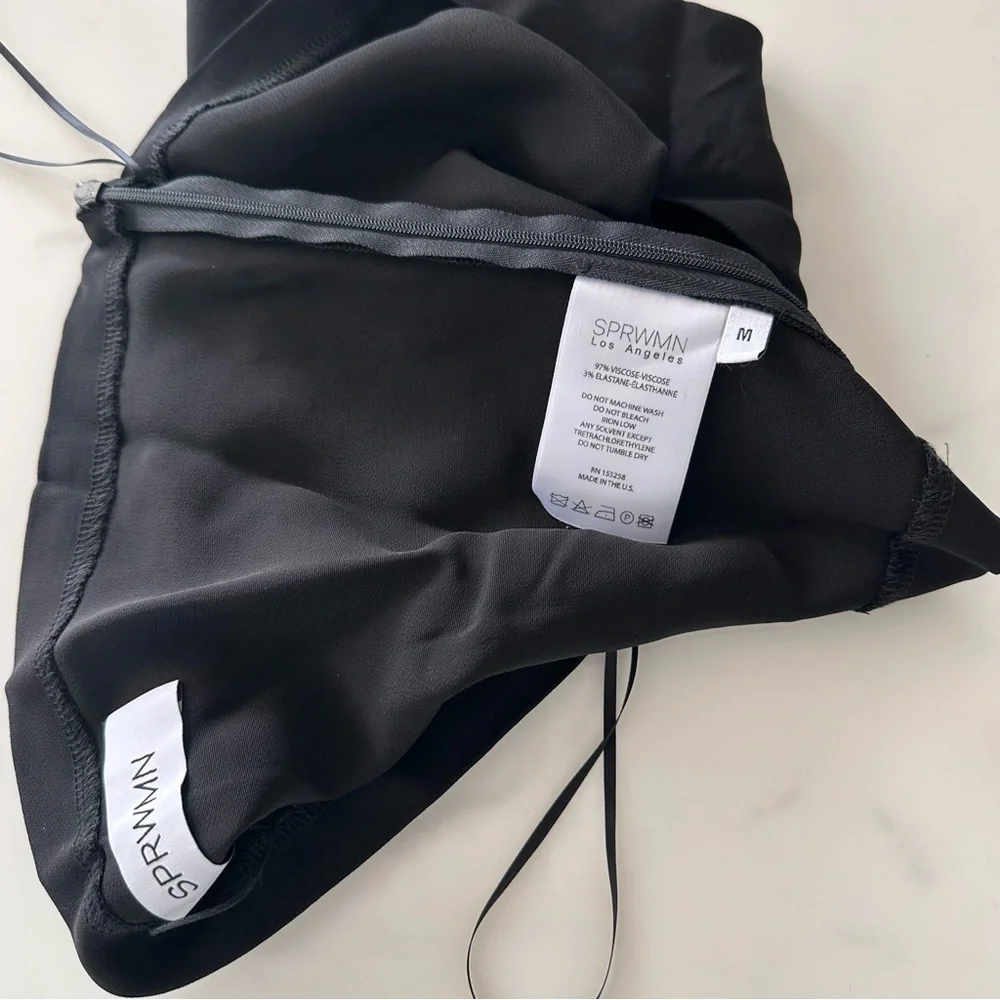 NWT Sprwmn Tube top Black viscose fabric size medium